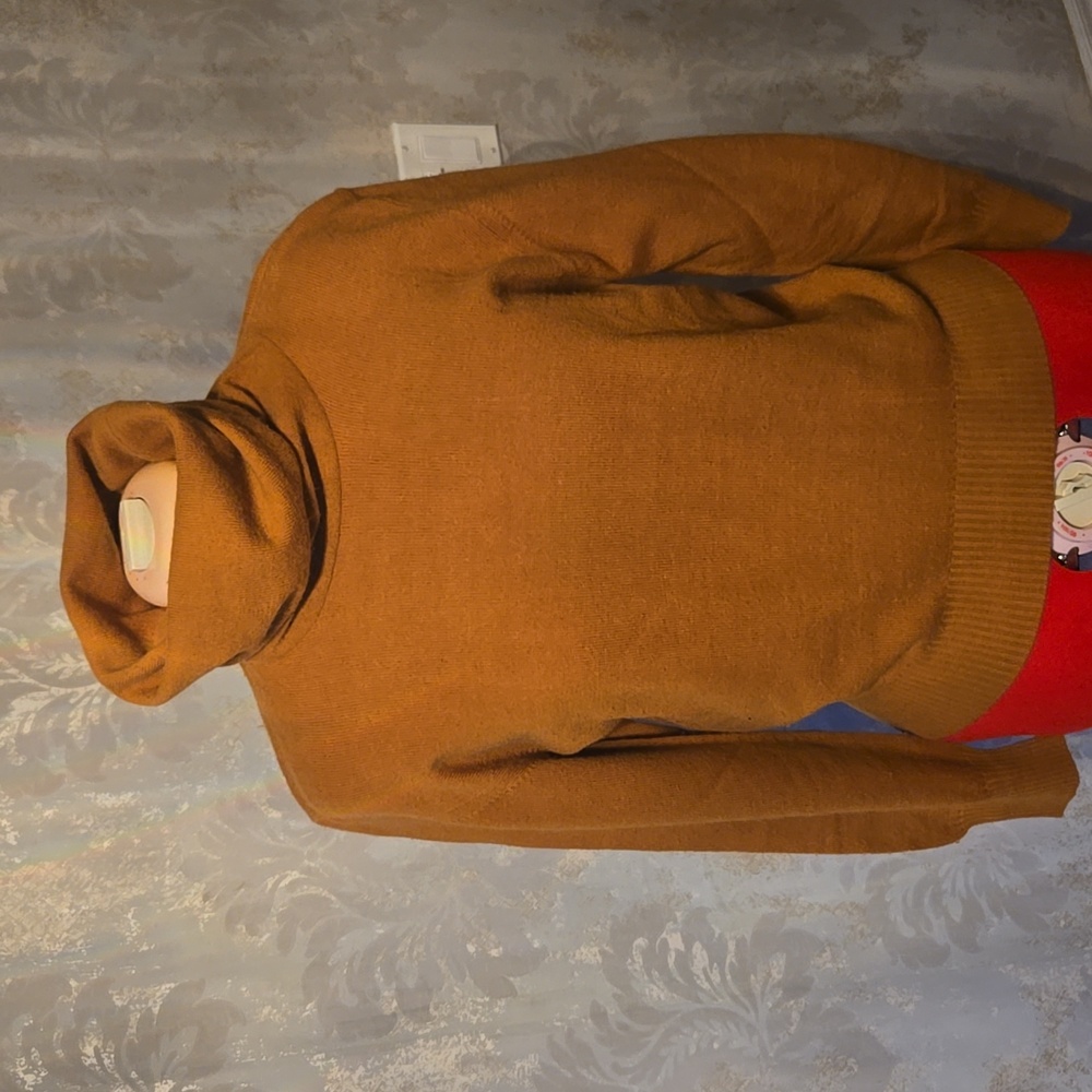Vintage RODIER Angora Wool Brown Turtleneck Sweater